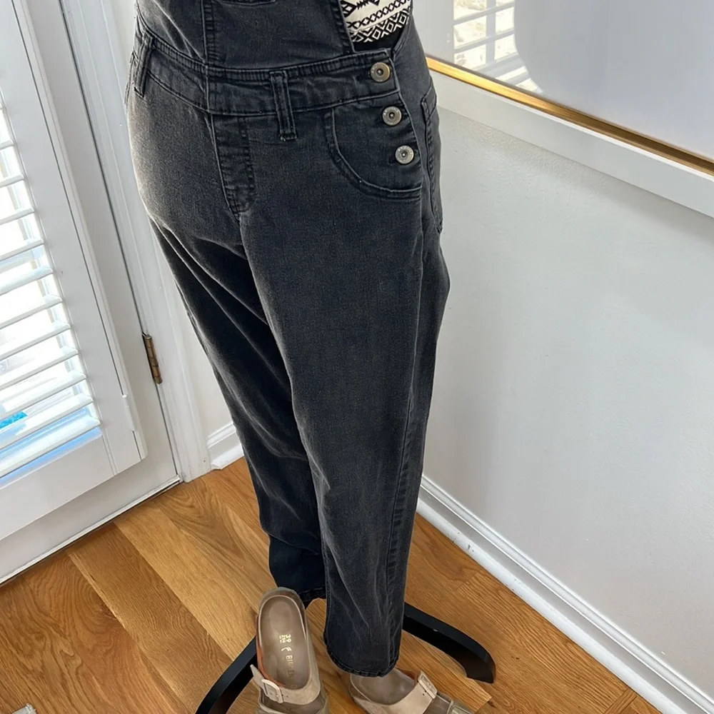 Arizona Black Denim Overalls, Size XS